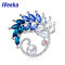 test-Veeka Luxury Brooches Big Freshwater Pearls Fine Jewelry with Sparking Blue Crystal Gold and Silver Two Color for Choice