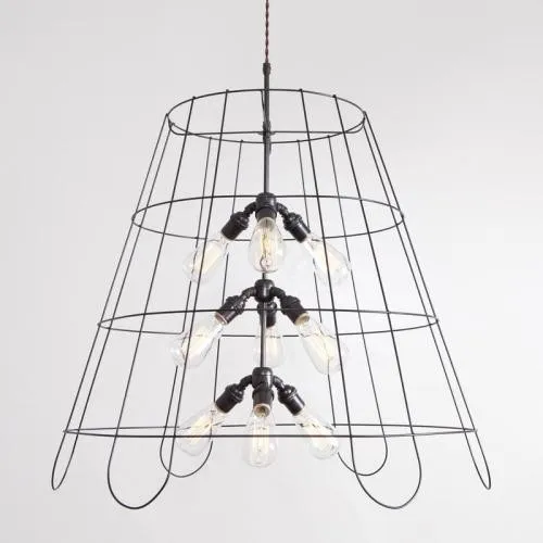 Vintage Lampshade Frame Chandelier