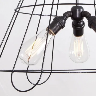 Vintage Lampshade Frame Chandelier