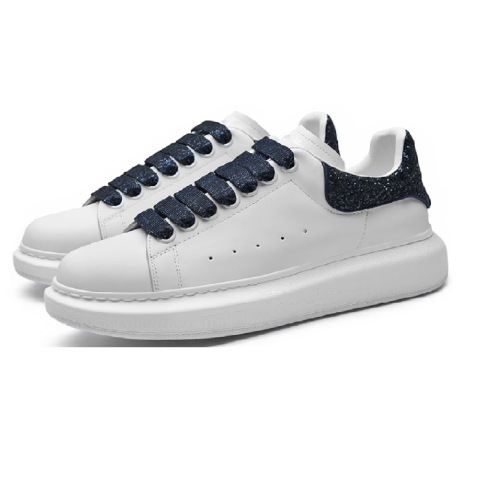 WOMEN'S Alexander McQueen Oversized Sneaker in White/jet dark blue