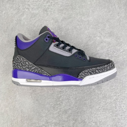 Jordan 3 Retro Black Court Purple