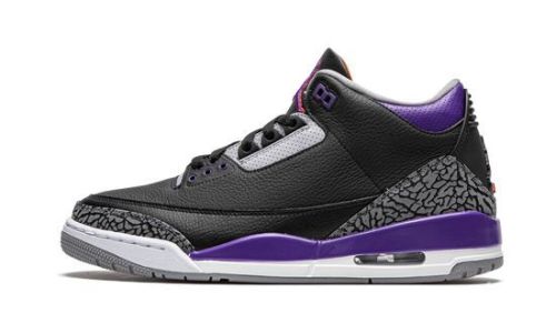 Air Jordans 3 'Court Purple Black Cement' CT8532-050