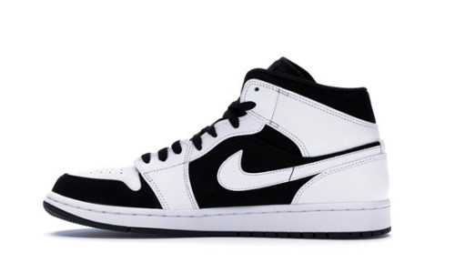 Jordans 1 Mid White Black  554724-113