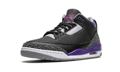 Air Jordans 3 'Court Purple Black Cement' CT8532-050