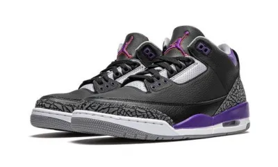 Air Jordans 3 'Court Purple Black Cement' CT8532-050