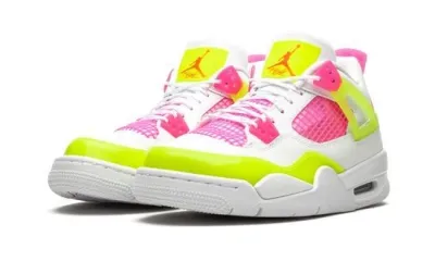 Air Jordans 4 Retro White Lemon Pink