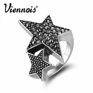 Vnox 316L stainless steel men ring 8mm black & silver & gold plated rings for women men jewelry