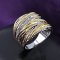 Mytys 18k Gold Plated Vintage Interwined Two Tone Antique Design Fashion Rings