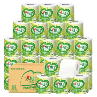 24 Rolls 4 Layers Original Wood Pulp Toilet Paper Bundled 24 In 1 Toilet Paper