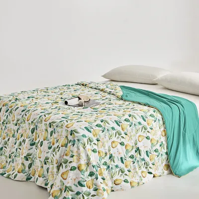High-end brocade and spandex knitted digital printed summer quilt machine washable ice quilt ice leather quilt
