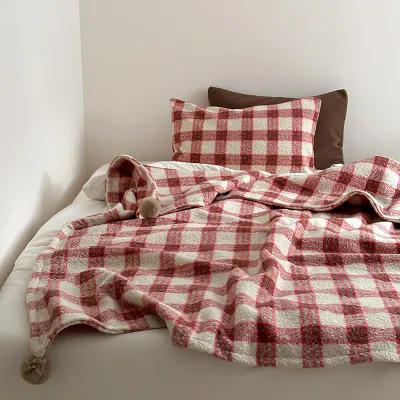Yang Juanni double-sided blanket nap blanket British plaid sofa blanket bed end blanket car blanket