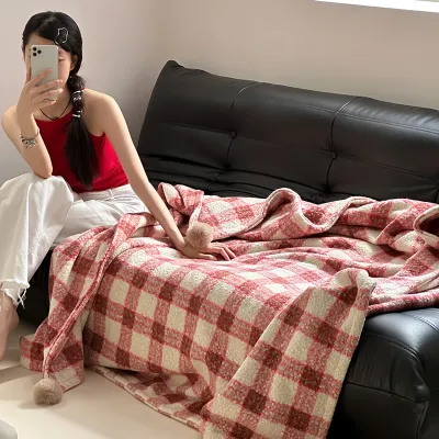 Yang Juanni double-sided blanket nap blanket British plaid sofa blanket bed end blanket car blanket