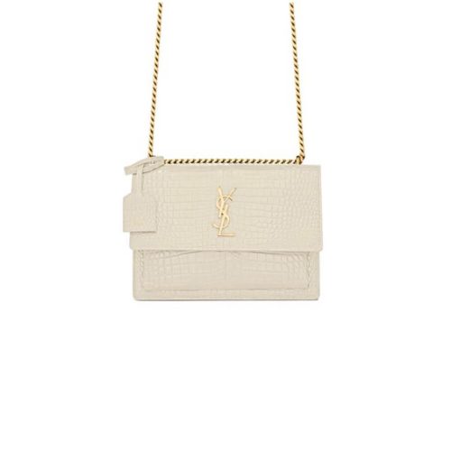 YSL Crocodile-embossed leather SUNSET Medium