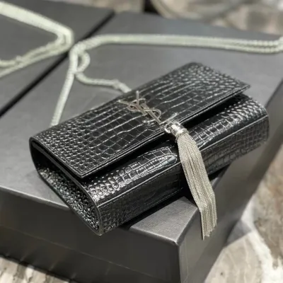YSL KATE EMBOSSED SHOULDER BAG