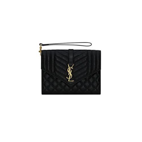 YSL CASSANDRE matelass?? leather flap clutch