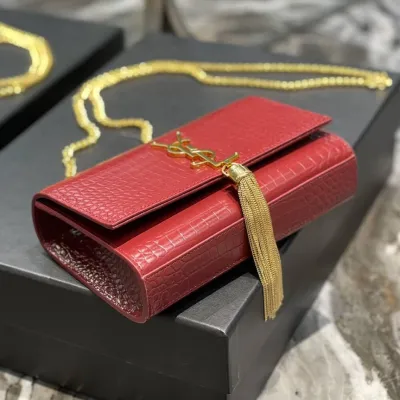 YSL KATE EMBOSSED SHOULDER BAG