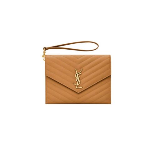 YSL CASSANDRE matelass?? leather flap clutch