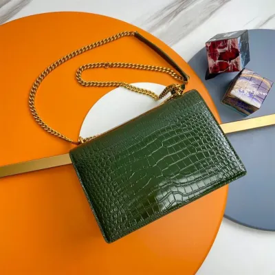 YSL Crocodile-embossed leather SUNSET Medium
