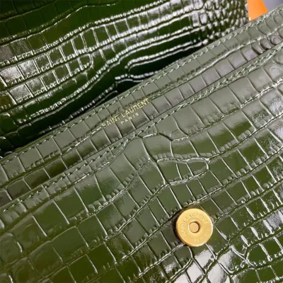 YSL Crocodile-embossed leather SUNSET Medium