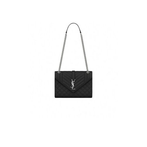YSL ENVELOPE MEDIUM IN QUILTED GRAIN DE POUDRE EMBOSSED LEATHER
