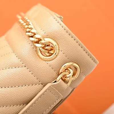 YSL ENVELOPE MEDIUM IN QUILTED GRAIN DE POUDRE EMBOSSED LEATHER