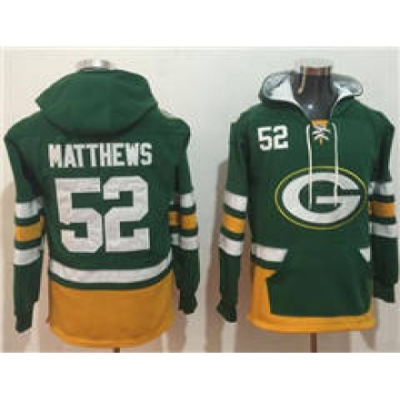 جوهرة الاسعار Green Bay Packers #52 Clay Matthews 2014 Green Hoodie جوهرة الاسعار